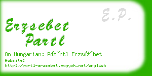 erzsebet partl business card